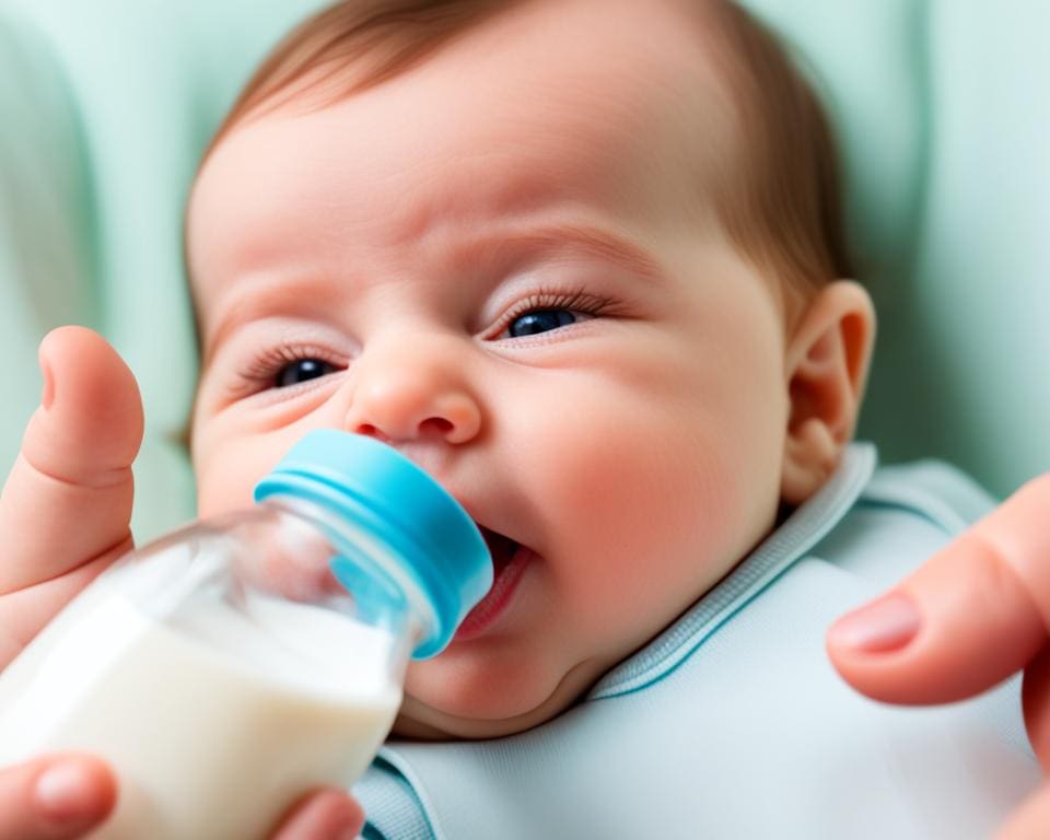 hoe lang drinkt een baby melk