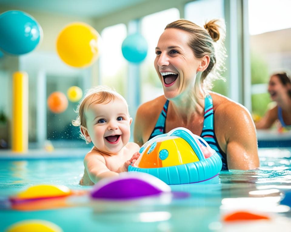 zwemmen met baby in zwembad